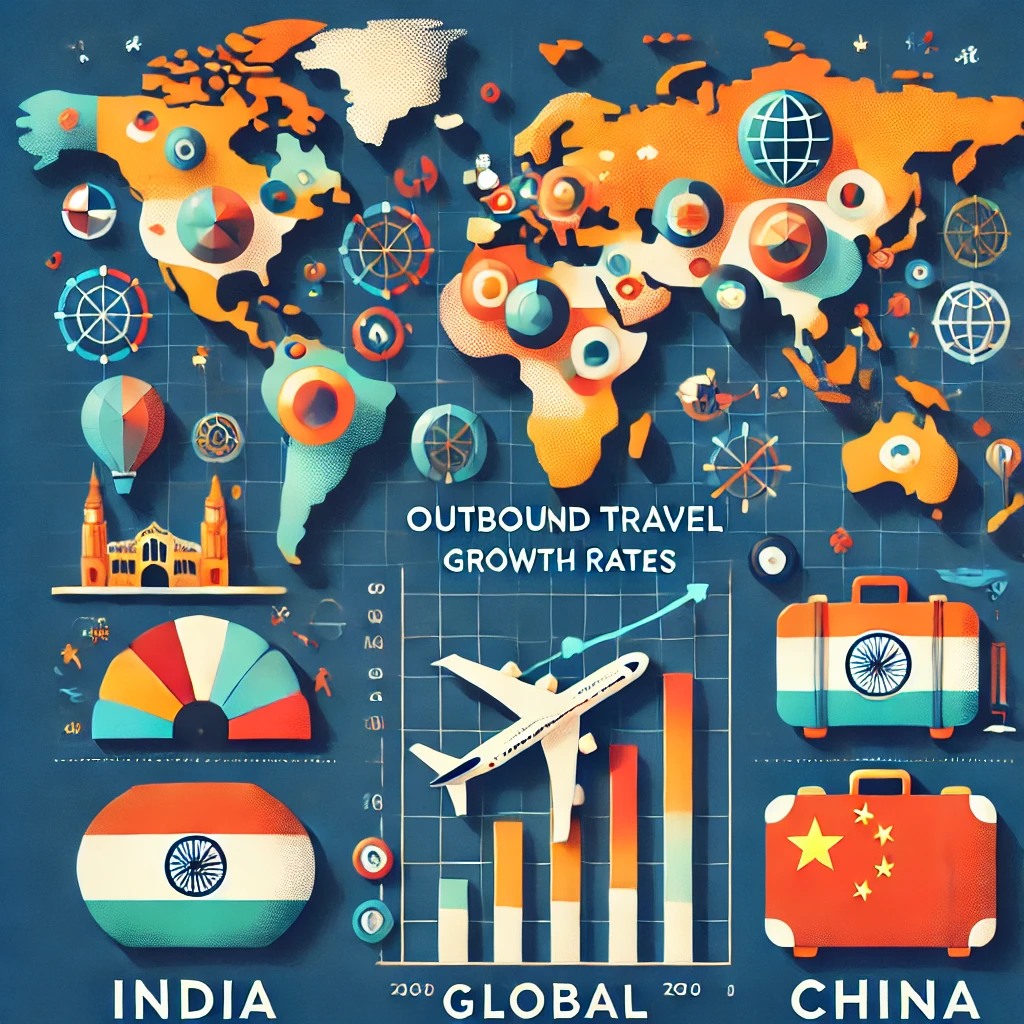 A Comparative Analysis of Outbound Travel Growth Rates: India, Global, and China